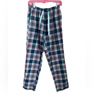 Size Small Blue and Pink Plaid Flannel Columbia Pajama pants with elastic waist